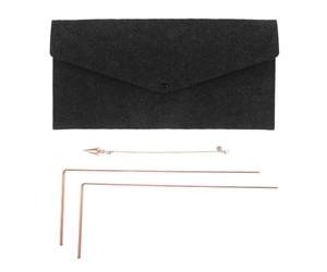 Baguette de Sourcier en Laiton pour Eau et Or, Portable | Réaction Visuelle Immédiate, Usage Polyvalent, Recherches de Puits et Prospection, avec Paquet en Feutre