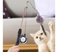 Baguette de teaser pour chat - Tige extensible de 101,6 à 182,9 cm - Bâton en EVA | Jouet d'exercice interactif pour chatons énergiques - Jeu d'intérieur - Appâts faits à la main - S