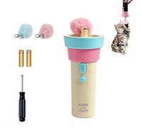 Baguette électrique pour chat avec corde télescopique, jouet interactif pour chat d'intérieur, lanceur automatique de balle pelucheuse pour enrichir le chaton, moteur silencieux pour le jeu quotidien