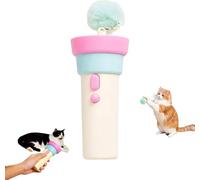 Baguette électrique pour chat avec corde télescopique, jouet interactif pour chat d'intérieur, lanceur de balle pelucheux, jouets d'enrichissement amusants pour chats (blanc)