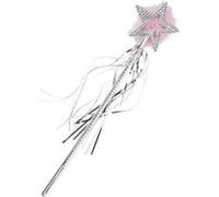 Smiffys Baguette magique étoilée, argent, marabou et guirlande Halloween