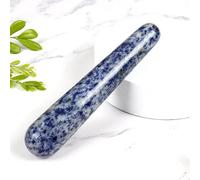 Baguette Gua Sha Yoni en cristal de quartz rose naturel et sodalite