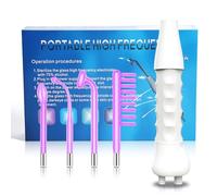 Baguette haute fréquence F avec 4 tubes violets, baguette faciale portable haute fréquence F pour la croissance des cheveux, kit de baguette de raffermissement de la peau, appareil de beauté du visage