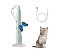 Baguette Interactive pour Chat,Jouet Papillon Rotatif Automatique Rechargeable avec Ventouse Puissante et Fil Flexible de 90 Cm,pour Chats D'intérieur,pour Se Dépenser et Lutter Contre L'ennui