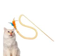 Baguette jouet pour chats - Baguette interactive avec plumes et cyge, jouet interactif en forme de serpent en tissu maillé | pour jeu à domicile, exercice physique, passe-temps, divertissement