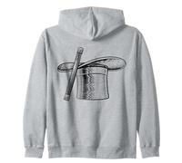 Baguette Magique et Chapeau Haut-de-Forme de Magicien - Dessin gravé sur Bois Sweat à Capuche