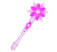 Baguette Magique Fille Lumineuse, Flocon de Neige, Fée - Bâton LED avec Son pour Fête d'Anniversaire, Cosplay (Rose)