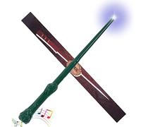 Baguette magique lumineuse Aomig, avec lumière et son, pour apprentis sorciers, accessoire de costume Halloween, cosplay, environ 36 cm, vert