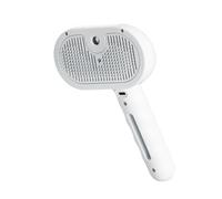 Baguette magique pour poils d'animaux, peigne d'épilation avec cuiseur vapeur, brosse de massage 3 en 1 avec poignée (blanc)