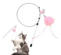 Baguette pour chat - Jeu interactif réaliste de 80 cm, queue et clochette colorées, pour enrichissement quotidien en intérieur, relaxation, jeu, exercice de collage à la maison, chaton