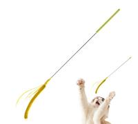 Baguette pour chat, plumes d' réalistes avec ressort flexible de 50 cm, fibre de polyester ABS, poignée extra longue en peluche, cadre en fil d'acier, jouet auto-divertissant pour chats
