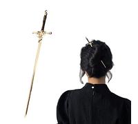 baguette pour cheveux, Baguettes à cheveux en forme d'épée de style ancien, épingle à cheveux de style chinois for chignon avec pierres précieuses rouges, accessoires for cheveux for femmes et filles,
