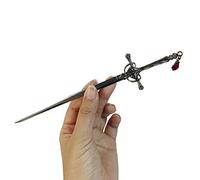 baguette pour cheveux, Baguettes à cheveux en forme d'épée de style ancien, épingle à cheveux de style chinois for chignon avec pierres précieuses rouges, accessoires for cheveux for femmes et filles,