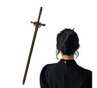 baguette pour cheveux, Baguettes à cheveux en forme d'épée de style ancien, épingle à cheveux de style chinois for chignon avec pierres précieuses rouges, accessoires for cheveux for femmes et filles,