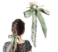 baguette pour cheveux, Épingles à cheveux de banderoles d’arc, bandeaux de coiffure de cheveux enroulés à l’arrière de la tête, bâtons de cheveux en épingle à cheveux de perle de pivoine verte, baguet