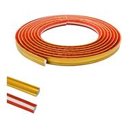 Baguette quart de cercle en PVC doré de 5 m - Décoration de plafond mural en plastique - Autocollant - Bandes de joints, perles stratifiées, anti-moisissure - 19 mm x 13 mm