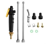 Baguette réglable pratique, compatible avec les tuyaux de 3/8 et 1/4, pour la maison/le jardin, poignée antidérapante | pour pulvérisation et arrosage, 2 ardillons en laiton (56 cm)