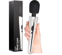 Baguette vibrante - Sinful Luxy - Masseur corporel extra puissant - Silencieux, résistant aux éclaboussures et sans fil - Vibromasseur sexuel - Portable avec 10 réglages de vibration - Argent
