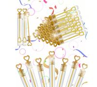 Baguettes à bulles en forme de cœur, jouets de soufflage de bulles manuels, mini tubes à essai à bulles, convenant pour les mariages, les fêtes et les célébrations (le liquide à bulles n'est pas inclu