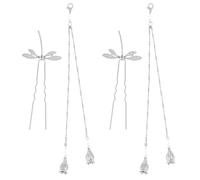 Baguettes à Cheveux Dragonfly en Alliage, Lot de 2, Argenté