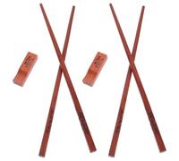 Baguettes Chinoises, Coffret Présent, , Style Traditionnel | Repose-baguettes et Étui, Finition Polie Marron, pour Sushi, Riz, Pique-niques et Camping