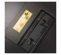 Baguettes Chinoises Réutilisables Baguettes En Ébène De Haute Qualité, Ensemble De Vaisselle Asiatique, Antidérapantes, Résistance Aux Hautes Températures, Sans Goût/protection De L'environnement, Por