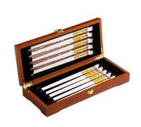 baguettes, Coffret cadeau de 10 paires baguettes en porcelaine, motif pêche, coffret réutilisables avec étui, lavable au lave-vaisselle blanc(Yellow)