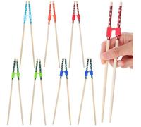 Baguettes d'apprentissage avec guide lot de 7 paires bambou antidérapant réutilisables lavables au lave-vaisselle