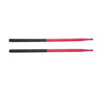 Baguettes de Batterie 5a en Nylon, Paire Poignée Antidérapante | Finition Rose Pailletée, Manche Plastique Texturé Noir, pour Entraînement Intensif, Cours et Pad Digital