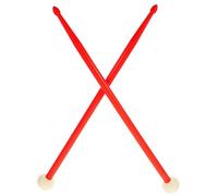 Baguettes de Batterie à Double Extrémité en Nylon et Feutre Rouge | Surface Lisse et Confortable, pour Caisse Claire, Pad D’entraînement, Concerts, Spectacles de Rue et Exercices Pondérés