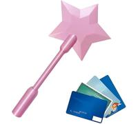 Baguettes De Carte De Crédit to-Pay, Baguettes Imprimée en 3D Taps to Pay, Porte-Carte De Paiement sans Contact Star Wands, Portable Et Fonctionnel pour Enfantt, Fan De Cosplay, Magicien (Rose)