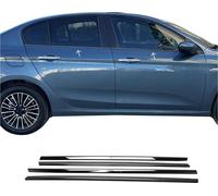 Baguettes de fenêtre Cadre de fenêtre pour Fiat Tipo 2015-2025 Acier inoxydable brillant foncé 4x