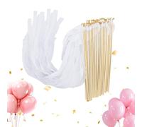 Baguettes De Mariage - 50 Pièces De Bâtons De Fée, Accessoire De Décoration De Banderoles Avec Cloche, Ruban De Satin Flottant | Pour L'envoi D'une Fête Prénuptiale, Fête, D'une Réception, D'un