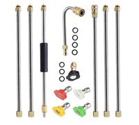 Baguettes de nettoyeur haute pression 4000 psi - Buse télescopique de nettoyage - Pour gouttière de jardin, terrasse, clôture, patio, toit, béton, mur de cour