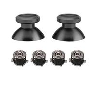 Baguettes de pouce en aluminium avec capuchon en forme de champignon + boutons en forme de balle pour manette de PS4 (noir)