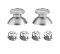 Baguettes de pouce en aluminium avec capuchon en forme de champignon + boutons en forme de balle pour manette de PS4 (argent)