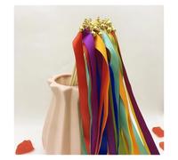 Baguettes de Ruban Bâtons de banderoles de mariage, 50 pièces, baguette de ruban tourbillonnant avec cloches, décoration de mariage sur pelouse, accessoires de fête de joyeux anniversaire pour Mariage