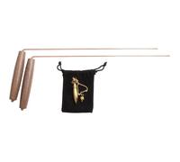 Baguettes de Sourcier en Cuivre - Lot de 2 Baguettes avec Manche en Bois pour un Rangement Pratique - pour la Recherche D'Eau, D'Or