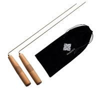 Baguettes de sourcier PRO en Bois de Hêtre, avec Fleur de vie gravée sur le manche - Baguettes de Radiesthésie avec Tige en Métal/Laiton + Sac de Rangement