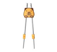 Baguettes d'entraînement - Aide aux baguettes | Bâtons réutilisables pour | Connecteur en silicone avec joli motif Capybara | Aide à couper facilement le bâton pour les débutants, manger et