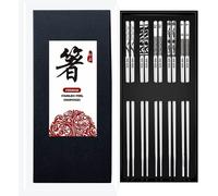 Baguettes en acier inoxydable réutilisables 5 paires Vendos85