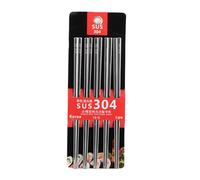 Baguettes En Acier inoxydable Set Premium Baguettes En Métal Antidérapant Texturé Conseils Preuve Réutilisable Ustensiles de Cuisine pour La Maison Restaurant 5 Paires 23cm