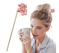 Baguettes en métal pour cheveux | Outil de coiffure en avec pendentif, support élégant de 14 cm, épingle à cheveux décorative pour un usage quotidien