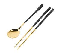 Baguettes et cuillères en acier inoxydable, Set de 1, 2 pièces, Ensembles En Acier Inoxydable Baguettes Et Cuillère, Portable Réutilisable Baguettes En Métal Pour Le Cuisine Maison Restaurant