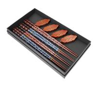 Baguettes Japonaises en Bois Repose-baguettes, Ambiance Noël | Coffret Présent Élégant, Bois Lisse, Réutilisable pour Repas Itinérants, la Cuisine Asiatique, Bureau et Table Familiale