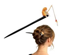 Baguettes Pour Cheveux Épingles À En Bois Motif Chat Pêcheur | Épingles À Cheveux Chinoises Pour Camping Photographie Banquet Étiquette Art Du Thé Filles