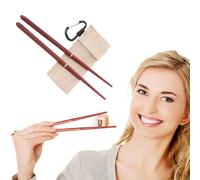 Baguettes réutilisables en bois pliables avec sac de transport, couverts de voyage pour camping, baguettes chinoises