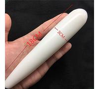 Baguettes Yoni en jade blanc naturel de 18 cm - Baguettes Yoni en pierre précieuse - Baguette de plaisir pour le corps et les mains - Pierre magique en bois d'ornement - Cadeaux, jade blanc de 18 cm