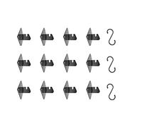 Bagulet Lot de 12 supports muraux Gridwall pour grille murale Slatgrid ou panneau grillagé - Lot de 12 - Noir - Support d'affichage suspendu - Accessoire de fixation pour rack - Utilisation à la