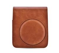 Bagure de boîtier de caméra en Cuir PU protectrice avec Bracelet pour Mini 70 Sac à bandoulière Soft Durable Accessoire de Voyage Portable Brown Flamingo Grease Paint 11.5X12X6CM (Brun)